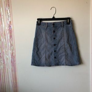 Denim button down skirt